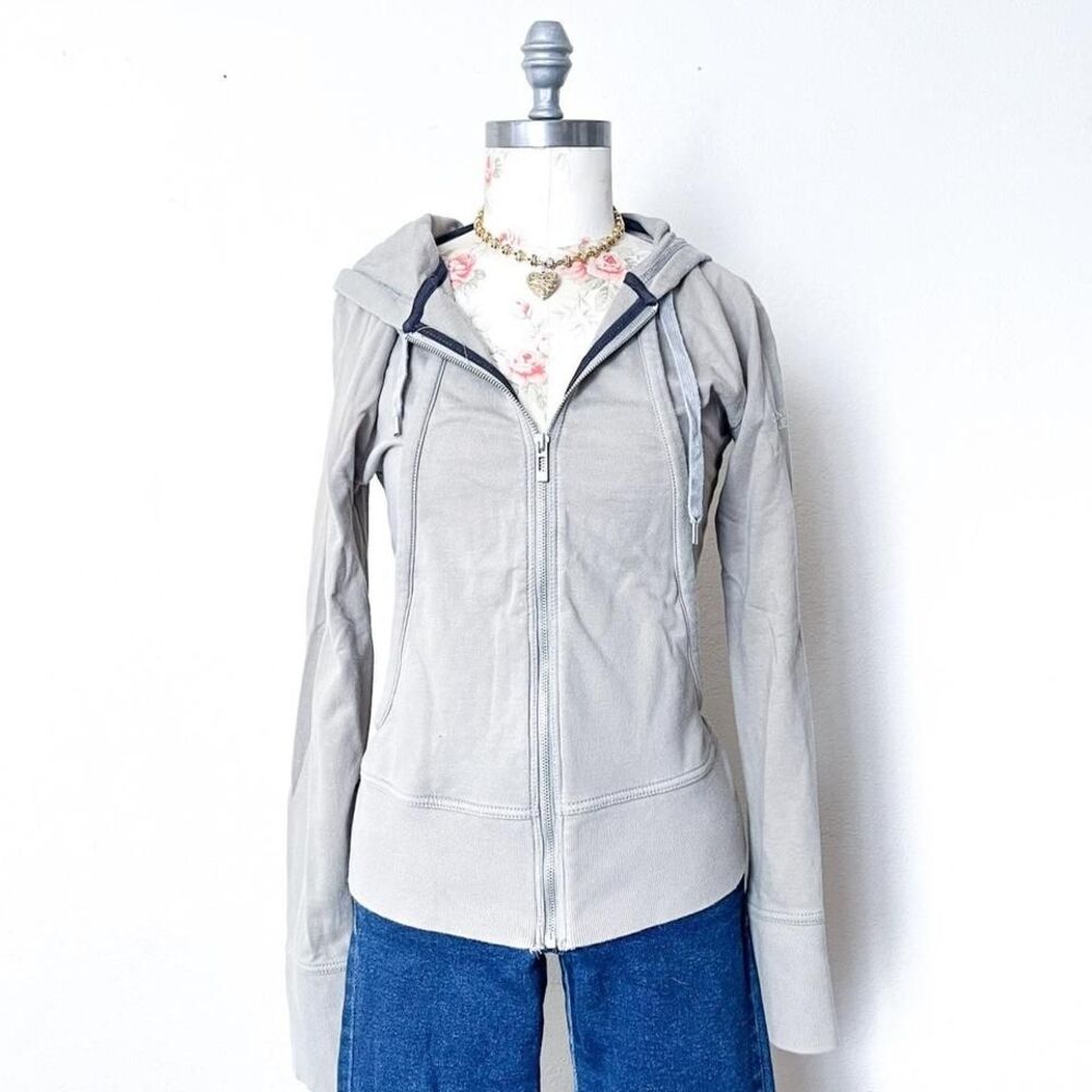 dkny green y2k zip up jacket hoodie‎ womens small